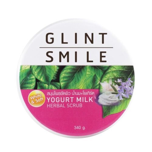Yogurt Milk Herbal Body Scrub White and Soft Glint Smile 300 g.